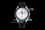 OM Factory Omega Snoopy Speedmaster White Chronograph Dial Black Nato Strap Watch 42MM